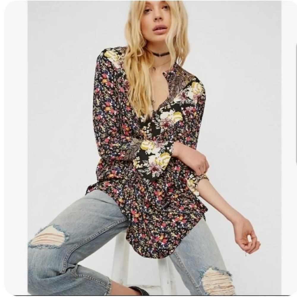 Free People Wildflower Fields Henley Top